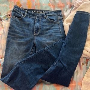 American Eagle super stretch hi rise blue jegging